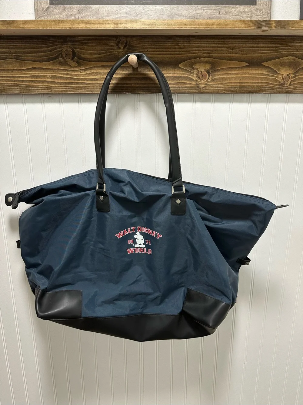 Disney Navy weekender Duffel Tote with Black Trim and Mickey logo